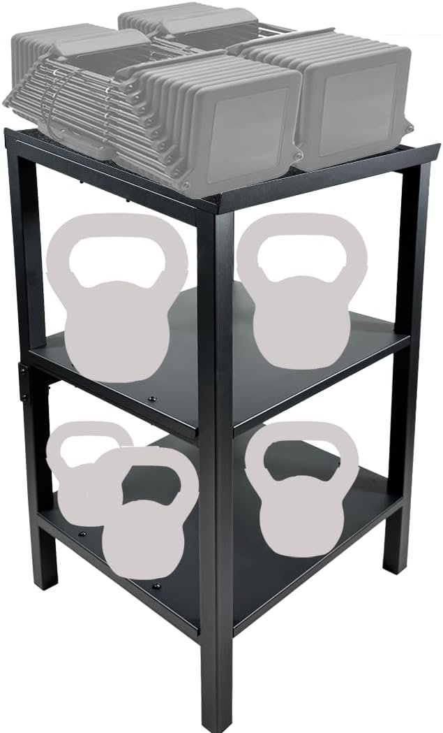 51SSRWQOelL._AC_SL1100_.jpg Black adjustable dumbbell rack. Multi-functional fitness equipment storage rack, storage and organization device for adjustable weight in home gym, with anti-slip base and anti-tip safety device - Image 1