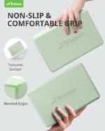 Trideer Yoga Blocks 2 Pack, Soft Non-Slip Surface Premium Foam Blocks, Supportive, Lightweight, Odor Resistant, Yoga Accessories for Pilates Meditation General Fitness Stretching Toning - Image 6