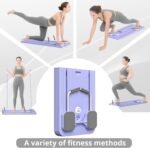 JANUA Pilates Board - Pilates Reformer Set, Multi-Purpose Foldable Pilates Reformer Board for Home, 5 in 1 Pilates Sliding Board (Purple) - Image 2