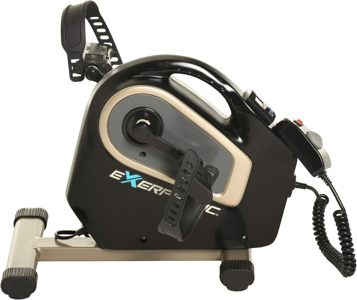 613prads9PL._AC_SL1500_.jpg Exerpeutic 2000M Motorized Under Desk Exercise Bike - Electric Legs and Arms Pedal Exerciser - Fitness Equipment for Home Use - Remote Work Office Accessory - Black - Image 1
