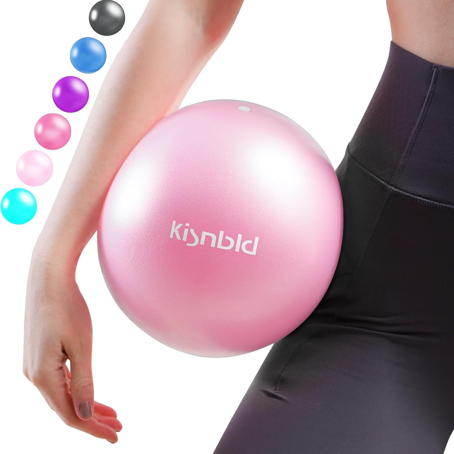 614IGMuDnFL._AC_SL1500_.jpg Small Exercise Ball, 9 Inch Mini Pilates Ball, Anti Burst and Slip Resistant Mini Yoga Ball for Stability, Fitness, Physical Therapy, Stretching & Core Strength Workout at Home Gym & Office - Image 1