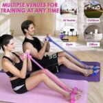 21 Fitness Resistance Bands-6 Tube Pedal Ankle Puller Upgrade Stretch Bands for Exercise Sit Up Exercise Equipment AB Training Auxiliary Device Workout Equipment for Women Men - Image 2