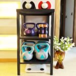 Black adjustable dumbbell rack. Multi-functional fitness equipment storage rack, storage and organization device for adjustable weight in home gym, with anti-slip base and anti-tip safety device - Image 2