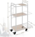 Weight Rack for Home Gym, All in One Yoga Mat Storage Rack, Workout Equipment Storage with Wheels and Hooks for Dumbbells Kettlebells Foam Rollers, Powder Coated - Image 5