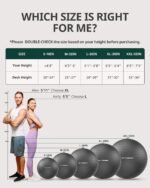 Trideer Extra Thick Yoga Ball Exercise Ball, 5 Sizes Gym Ball, Heavy Duty Ball Chair for Balance, Stability, Pregnancy, Quick Pump Included - Image 7