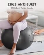 Trideer Extra Thick Yoga Ball Exercise Ball, 5 Sizes Gym Ball, Heavy Duty Ball Chair for Balance, Stability, Pregnancy, Quick Pump Included - Image 5