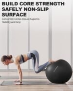 Trideer Extra Thick Yoga Ball Exercise Ball, 5 Sizes Gym Ball, Heavy Duty Ball Chair for Balance, Stability, Pregnancy, Quick Pump Included - Image 3