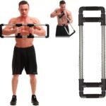 Push Down Bar Machine - Chest Expander at Home Workout Equipment, Arm Exerciser - Portable Spring Resistance Exercise Gym Kit for Home, Travel or Outdoors