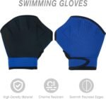 NEAGLORY 6 Pieces Aquatic Exercise Set Water Aerobics Set Pool Fitness Equipment Foam Water Dumbbell, Swim Aquatic Cuffs, Swimming Gloves for Exercise, Blue - Image 4