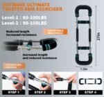 HOTWAVE Twister Arm Exerciser,Adjustable Spring Workout Bar, Forearm Triceps Chest Enhanced Exercise Strengthener,Portable Home Fitness Equipment (U60-100lbs kit) - Image 6