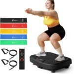 Vibration Plate Exercise Machine for Lymphatic Drainage,Softgym Power Vibrate Stand Shake Board 450 Lbs Capacity Whole Body Workout Waver with Fitness Resistance Bands Weight Loss Gifts for Women Men
