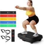 Vibration Plate Exercise Machine for Lymphatic Drainage,Softgym Power Vibrate Stand Shake Board 450 Lbs Capacity Whole Body Workout Waver with Fitness Resistance Bands Weight Loss Gifts for Women Men