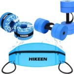 Hikeen 6-Piece Water Aerobics Pool Exercise Equipment, Aqua Aerobics Equipment Set,Includes High Density Water Dumbbell Aqua Belt and Ankle Weights for Aquatic Therapy,Pool Fitness