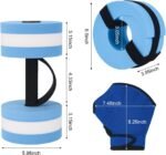 NEAGLORY 6 Pieces Aquatic Exercise Set Water Aerobics Set Pool Fitness Equipment Foam Water Dumbbell, Swim Aquatic Cuffs, Swimming Gloves for Exercise, Blue - Image 2