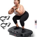 Vibration Plate Exercise Machine, Whole Body Workout Vibration Plate for Lymphatic Drainage, 240 Adjustable Speeds Power Vibrating Plate Home Fitness Platform for Shaping, Max Weight 330lbs