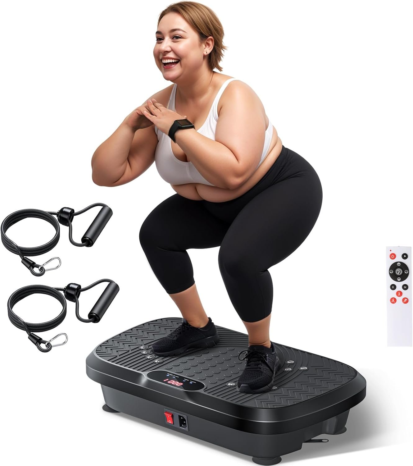 61bBg4zPd8L._AC_SL1500_.jpg Vibration Plate Exercise Machine, Whole Body Workout Vibration Plate for Lymphatic Drainage, 240 Adjustable Speeds Power Vibrating Plate Home Fitness Platform for Shaping, Max Weight 330lbs - Image 1