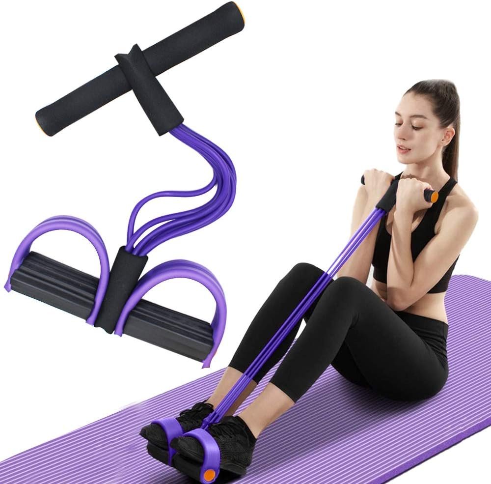 61buPVkgfL._AC_SL1000_.jpg Multifunction Tension Rope, 6-Tube Elastic Yoga Pedal Puller Resistance Band, Natural Latex Tension Rope Fitness Equipment, for Abdomen/Waist/Arm/Leg Stretching Slimming Training - Image 1