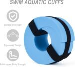 NEAGLORY 6 Pieces Aquatic Exercise Set Water Aerobics Set Pool Fitness Equipment Foam Water Dumbbell, Swim Aquatic Cuffs, Swimming Gloves for Exercise, Blue - Image 5
