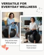 Trideer Extra Thick Yoga Ball Exercise Ball, 5 Sizes Gym Ball, Heavy Duty Ball Chair for Balance, Stability, Pregnancy, Quick Pump Included - Image 4
