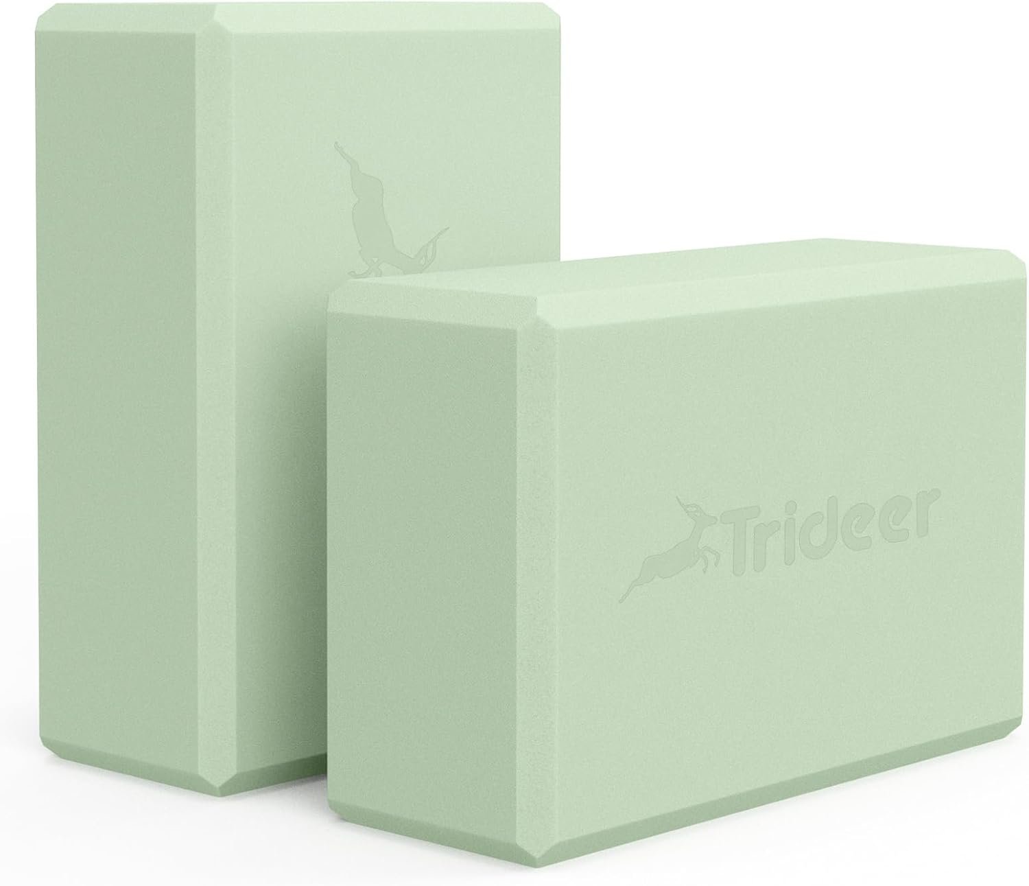 61qbjAnrxwL._AC_SL1500_.jpg Trideer Yoga Blocks 2 Pack, Soft Non-Slip Surface Premium Foam Blocks, Supportive, Lightweight, Odor Resistant, Yoga Accessories for Pilates Meditation General Fitness Stretching Toning - Image 1