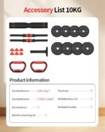 Adjustable Dumbbells,20/30/40/60/80lbs Free Weight Set with Connector, 4 in1 Dumbbells Set Used as Barbell/Kettlebells/Push up Stand, Fitness Workout Equipment for Home Gym for Youth,Women/Men - Image 7