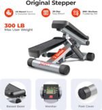 Sunny Health & Fitness Mini Stepper for Exercise at Home, Stair Step Workout Machine with Resistance Band and Over 300lb Weight Capacity, Optional Twist Motion and Free SunnyFit App Connection - Image 6