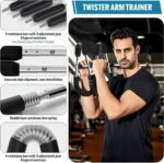 Adjustable Twister Arm Trainer with 4 Springs & Workout Guide, 6 Resistance Levels (40-110 lbs) – Portable Chest & Upper Body Strength Trainer for Men & Women, Home Gym Muscle Builder - Image 2