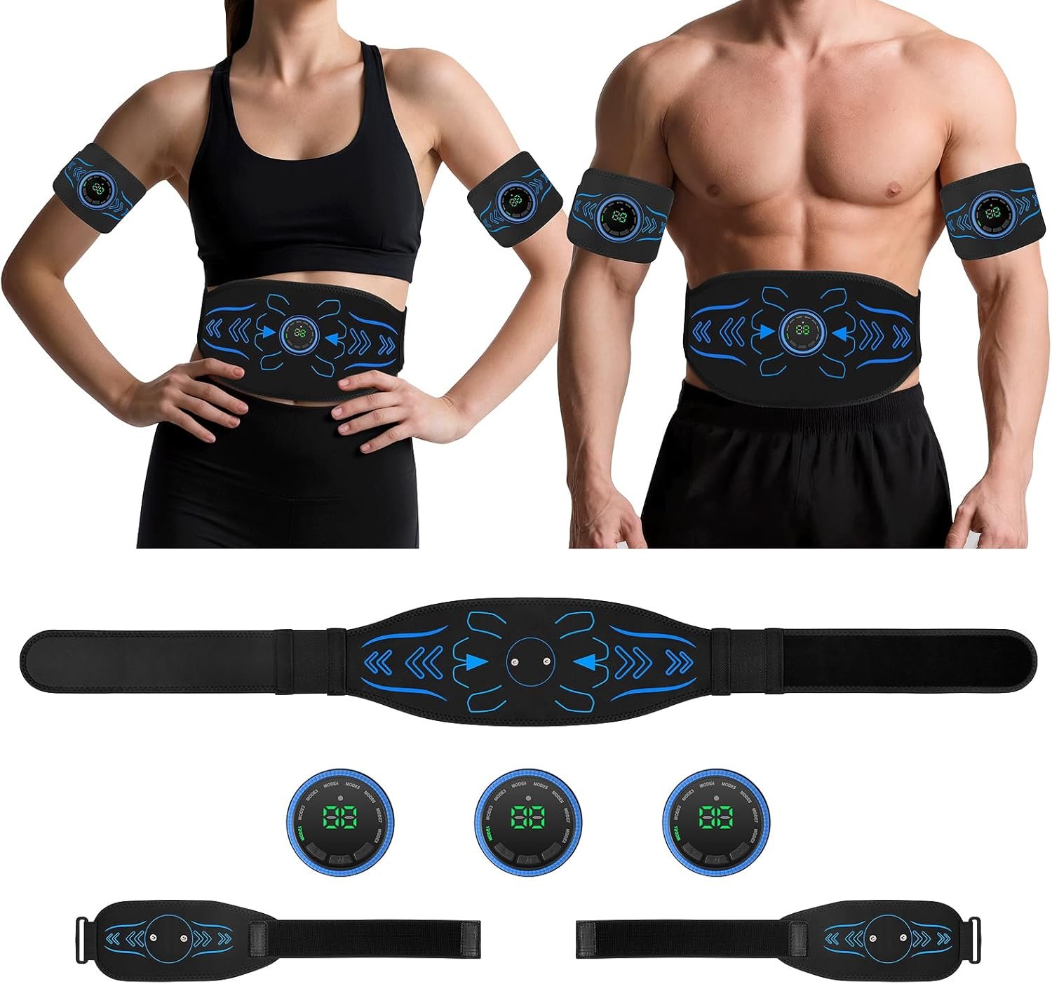 710EphDekVL._AC_SL1500_.jpg Electronic Muscle Stimulator - Fitness Training Equipment for Men & Women, 8 Modes Electronic Abdominal Stimulator for Full Body Workout, Fitness Equipment for Strength Training, Toning, Recovery - Image 1