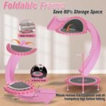 Foldable Mini Trampoline, 40" Rebounder Trampoline for Adults & Kids, 450lbs Capacity with T-Shaped Adjustable Bar, Indoor Fitness Workout Exercise Equipment - Image 6