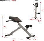 Sunny Health & Fitness Foldable Hyperextension Roman Chair w/Back Extension, Home Gym Sit Up Bench for Glute & Ab Workouts, Optional Adjustment Incline & Multi-Function Heavy-Duty Exercise Equipment - Image 4