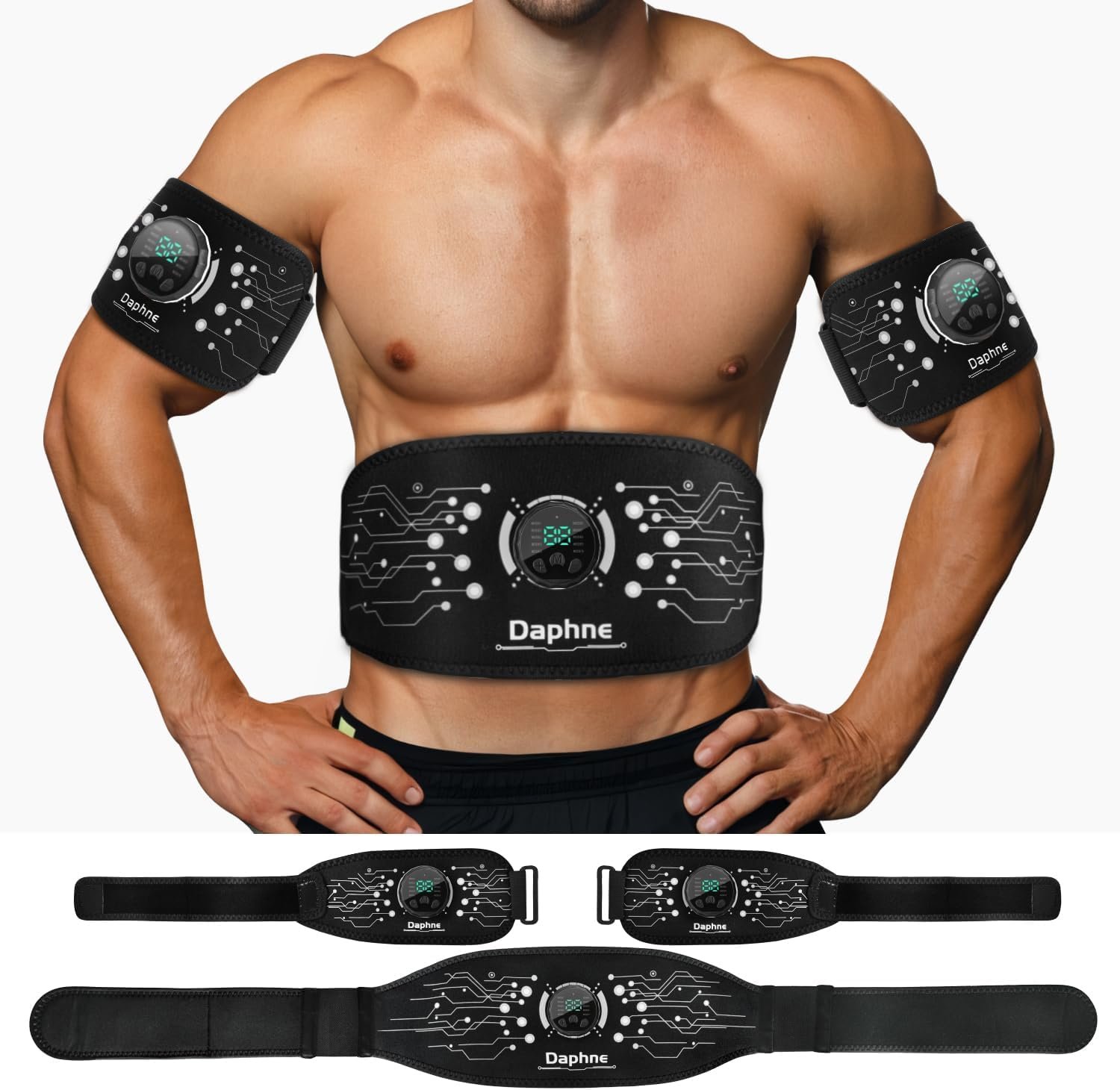 7137yVMbkoL._AC_SL1500_.jpg ABS Stimulator, Effective Muscle Stimulator for Abdomen, Ab Stimulator Muscle Toner, Abdominal Toning Belt, Ab Machine Fitness Equipment for Men and Women - Image 1