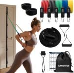 Door Anchor Strap and Resistance Bands for Working Out with Handles, Strength Training Equipment Exercise Bands for Full Body Workout, Non-Slip Multi Point Attachment for Home Gym Fitness