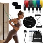 Door Anchor Strap and Resistance Bands for Working Out with Handles, Strength Training Equipment Exercise Bands for Full Body Workout, Non-Slip Multi Point Attachment for Home Gym Fitness