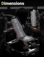Yoleo Adjustable Weight Bench for Full Body Workout; Foldable Bench Press Bench of Home Gym Strength Training; Incline Decline Flat Utility Workout Bench with Quick Folding& Fast Adjustment (Black) - Image 6