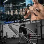 Twister Arm Trainer, 60-100lb Adjustable Chest Workout Equipment, Portable Power Twister Bar, Detachable Design, Arm Trainer for Men, Chest Trainer for Men, Shoulder Muscle Training, Fitness Anywhere - Image 7