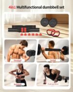 Adjustable Dumbbells,20/30/40/60/80lbs Free Weight Set with Connector, 4 in1 Dumbbells Set Used as Barbell/Kettlebells/Push up Stand, Fitness Workout Equipment for Home Gym for Youth,Women/Men - Image 2