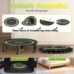 Foldable Mini Trampoline, 40"/48" Rebounder Trampoline for Adults & Kids, 440lbs Capacity Indoor Fitness Workout Exercise Equipment - Image 5