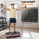 AXV Vibration Plate Fitness Platform Exercise Machine Vibrating Lymphatic Drainage Shaking Full Body Shaker Workout Vibrate Stand Shake Board Sport Gym for Weight Loss Fat Burner for Women Men - Image 4