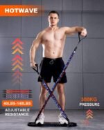 HOTWAVE Portable Exercise Equipment with 16 Gym Accessories.20 in 1 Push Up Board Fitness,Resistance Bands with Ab Roller Wheel,Full Body Workout at Home - Image 4