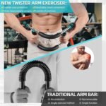Twister Arm Trainer, 66-110lb Adjustable Fitness Equipment, Chest Workout Equipment for Men, Portable Detachable Upper Body Forearm Strengthener Shoulder Arm Exerciser for Home Gym - Image 4