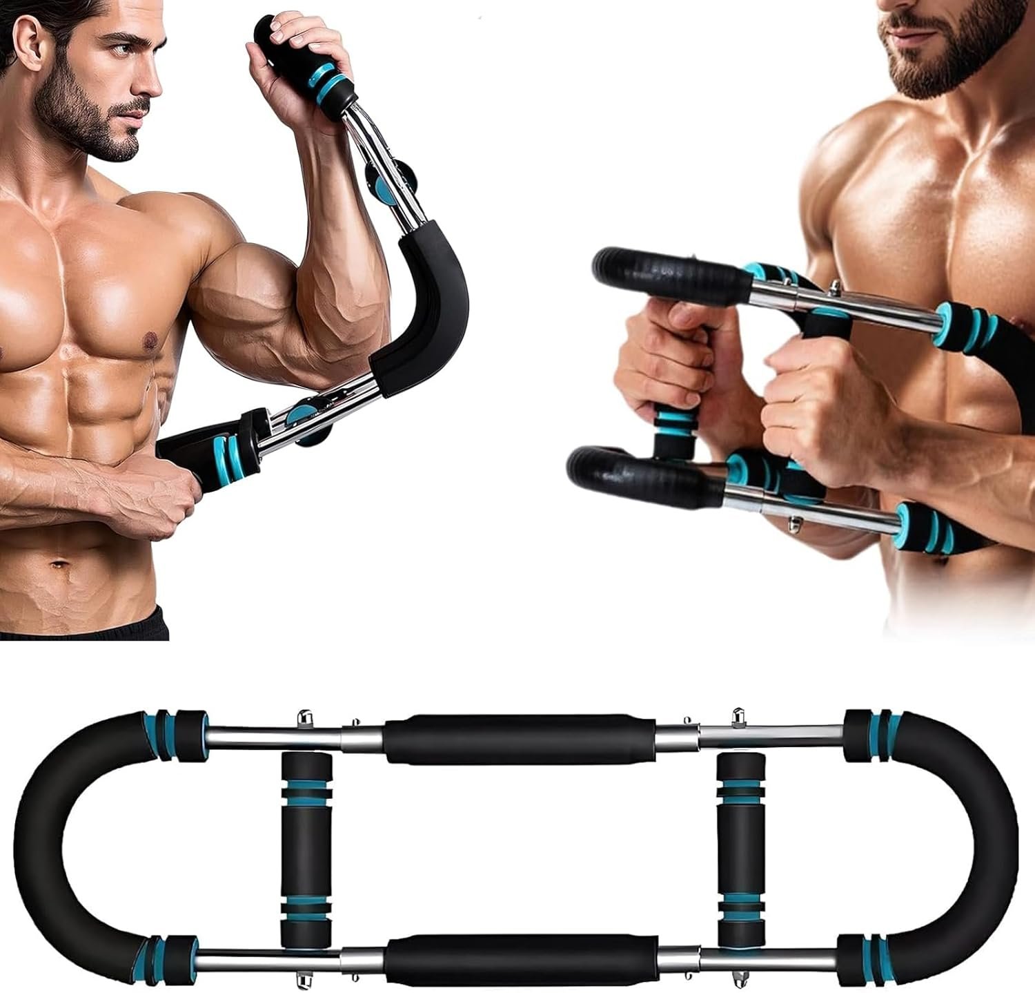 71F0Fn1hCaL._AC_SL1500_.jpg Twister Arm Trainer, 66-110lb Adjustable Fitness Equipment, Chest Workout Equipment for Men, Portable Detachable Upper Body Forearm Strengthener Shoulder Arm Exerciser for Home Gym - Image 1