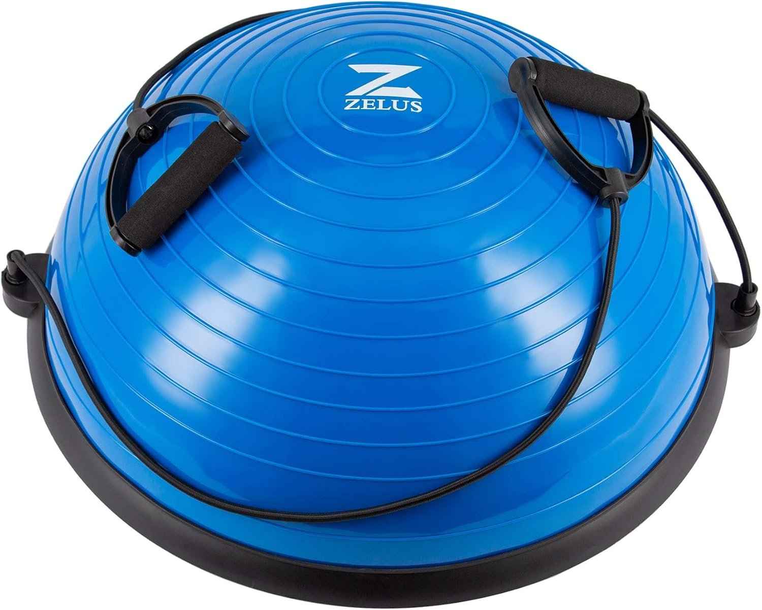 71FCufD9HZL._AC_SL1500_.jpg ZELUS Balance Ball Trainer with Resistance Bands and Foot Pump, Inflatable Yoga Ball for Home Gym Workouts, 23 Inch Exercise Half Ball for Balance Training Core Strength Fitness More, 330lb Cap - Image 1