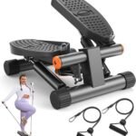 Niceday Steppers for Exercise, Mini Stair Stepper with Resistance Bands at Home Workout Equipment with 300LBS Loading Capacity, Hydraulic Fitness Stepper with LCD Monitor