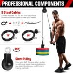 RENRANRING Pulley System, Weight Cable Pulley System for Home Gym,Cable Machine Attachment with 2 in 1 LAT Pull Down Bar,Tricep Rope,Long Strap,Exercise Handles for Biceps Curl, Forearm - Image 5
