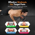 Push Up Board,Home Gym,Portable Exercise Equipment,Pilates Bar and 20 Fitness Accessories with Resistance Bands and Ab Roller Wheel,Full Body Workout at Home - Image 2