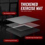 SUPERJARE 0.56'' Thick 24 Pcs 96 Sq Ft Rubber Top Exercise Equipment Mats, High Density EVA Foam Mats with Rubber Top, Interlocking Gym Flooring for Home Gym, Protective Workout Mat, Black - Image 9