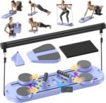 Pilates Board, Foldable Pilates Reformer Equipment with Timer, 7-in-1 Multi-Purpose Portable Pilates Reformer Machine Home Pilates Kit for Home Workout, Fitness, Exercise, Abs, Core Equipment
