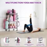 Yoga Mat Storage Rack, Home Gym Storage Rack, VOPEAK Workout Storage for Yoga Mat, Foam Roller, Equipment Gym Storage for Home Exercise and Fitness Gear (Metal) - Image 7
