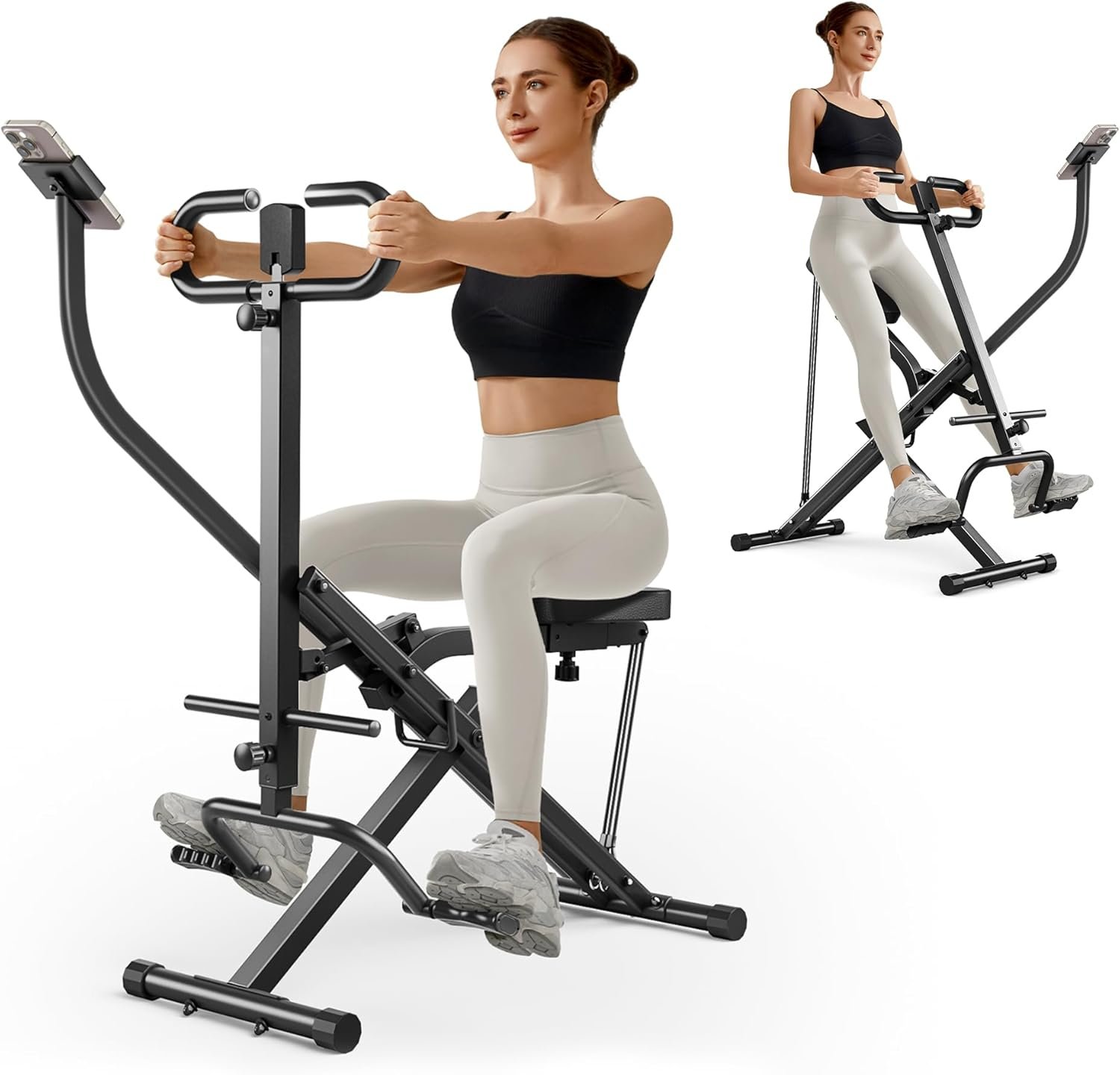 71Suw79WNvL._AC_SL1500_.jpg UMAY Squat Machine for Home, Foldable Exercise Equipment, Squat Rowing Machine with 3 High-Strength Resistance Band - Image 1
