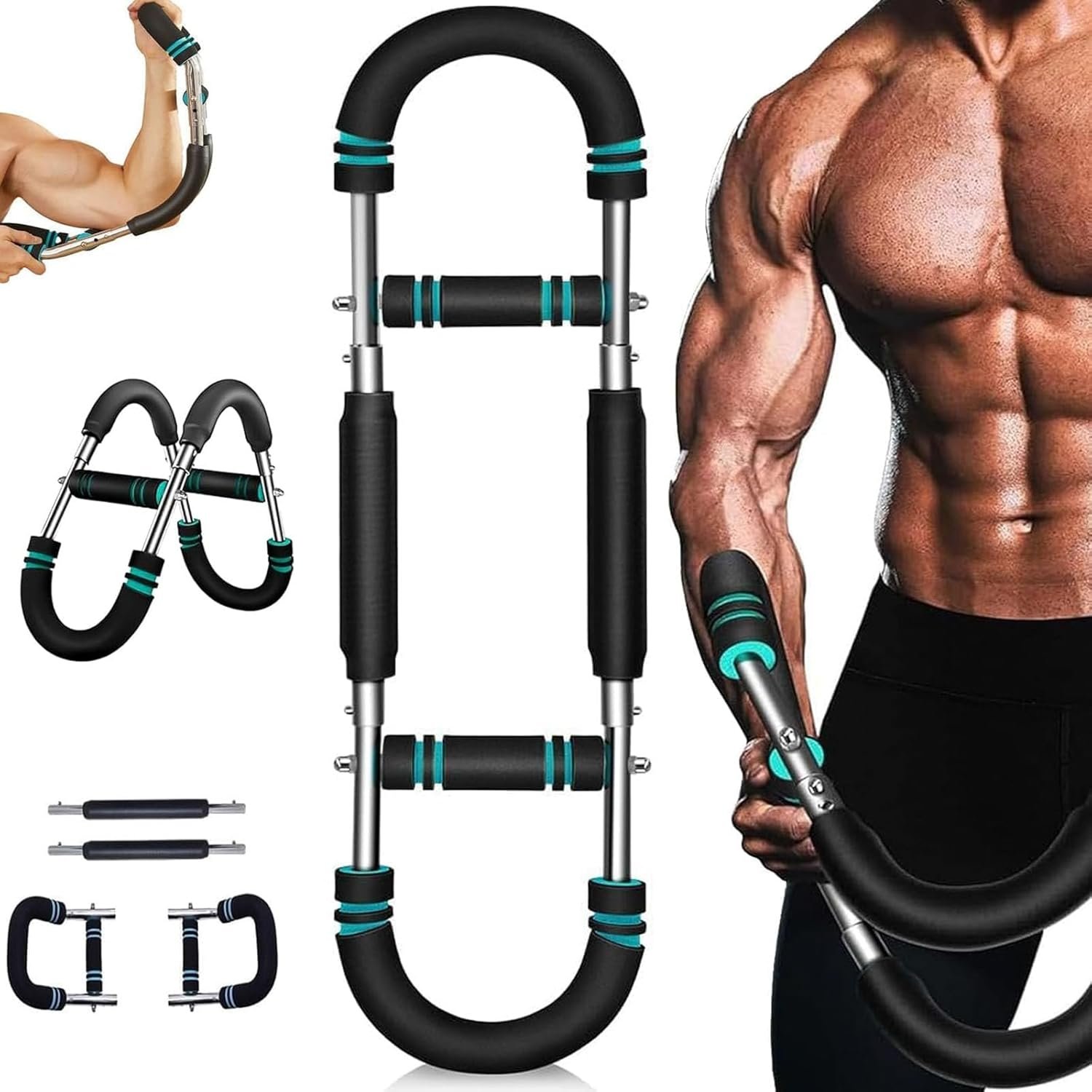 71T5-2PbiSL._AC_SL1500_.jpg Twister Arm Trainer, 40-100 Lb Adjustable Power Twister Bar, Chest Shoulder Arm Workout Equipment, Portable Shoulder Strength Exerciser Machine for Fitness People - Image 1